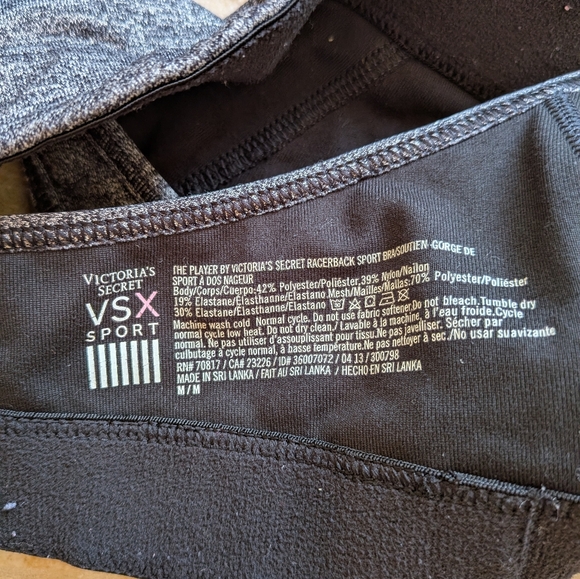 Victoria's Secret Heathered Black Sports Bra - Picture 3 of 3